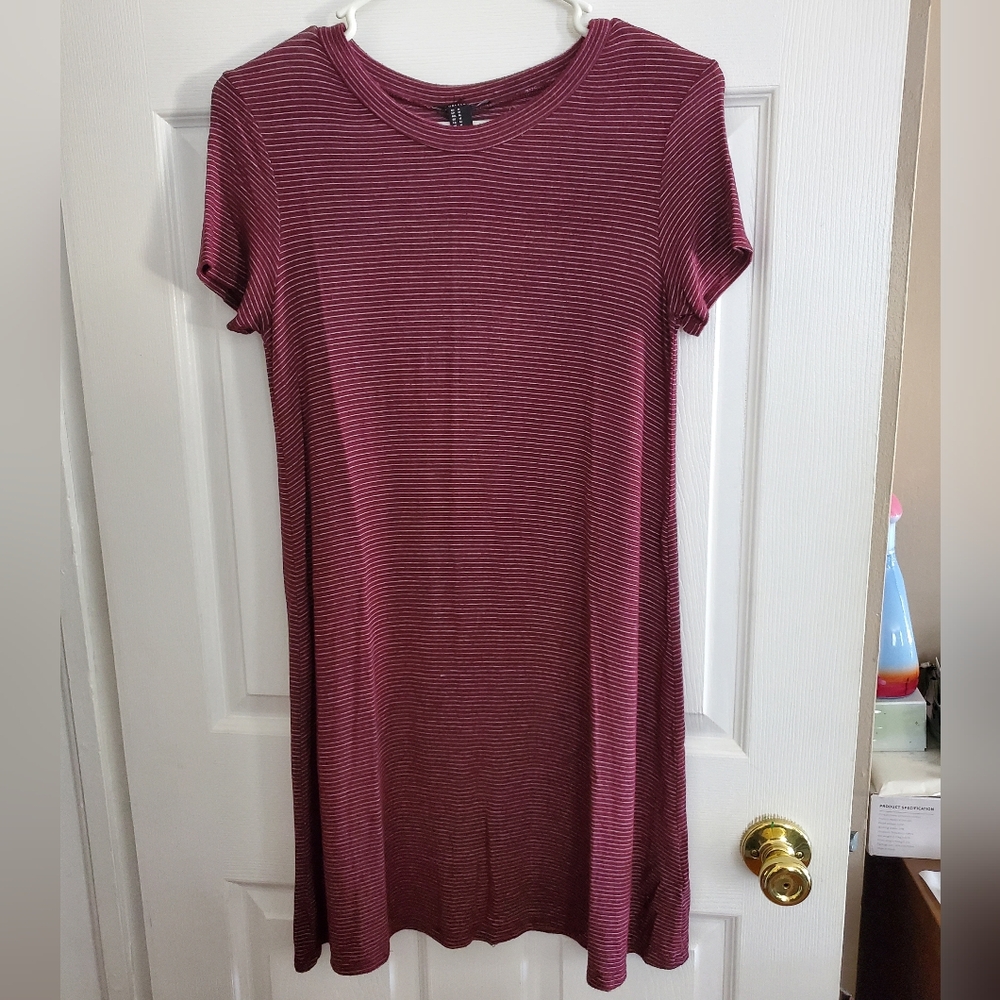 Striped Burgundy Dress